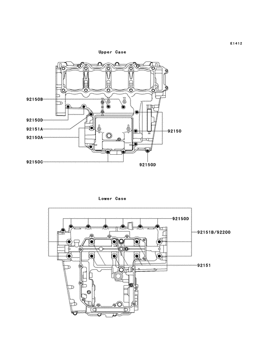 ZX900 Болты крепления картера