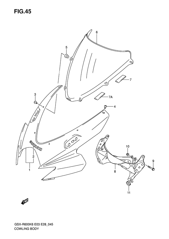 GSX-R600 Cowling body