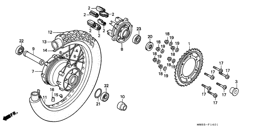 Rear wheel complete assy