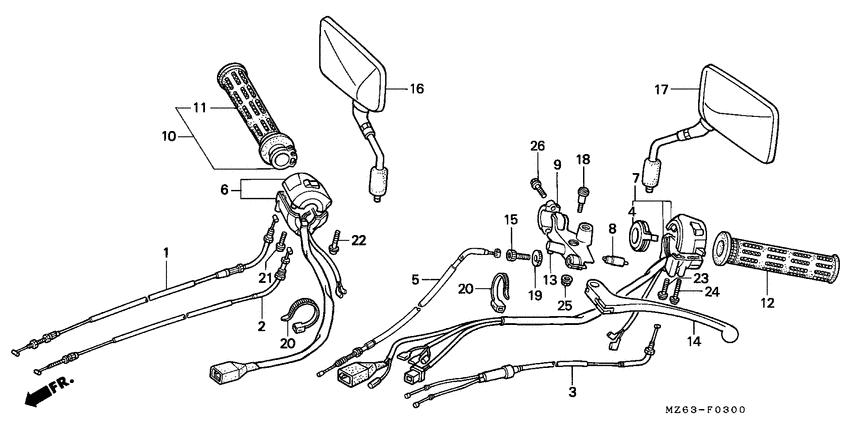 Handle lever/switch/cable
