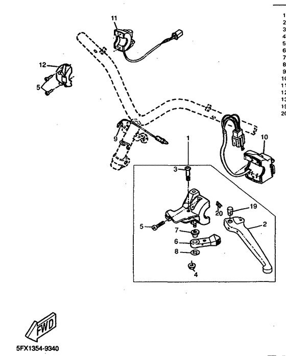 Handle switch. lever