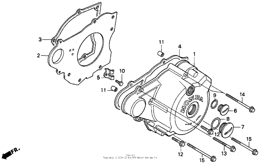 CB250 Крышка картера левая
