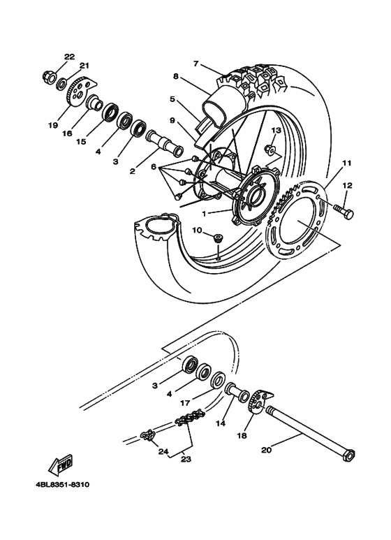 Rear wheel complete assy