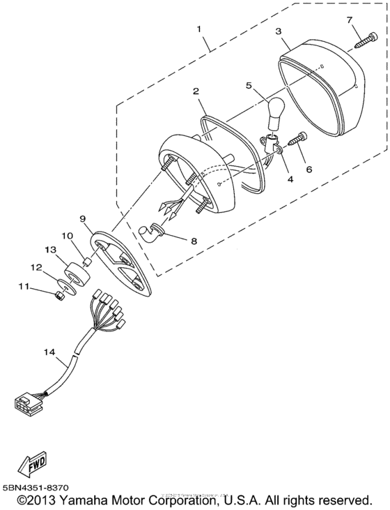 XVS650A Фонарь