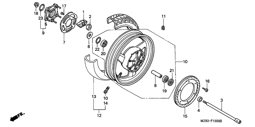 Rear wheel complete assy
