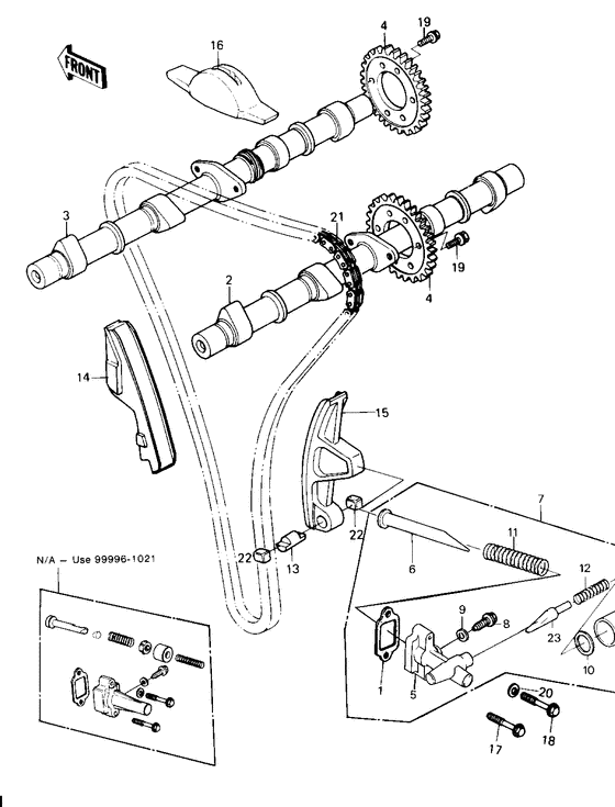 Camshafts/chain/tensioner