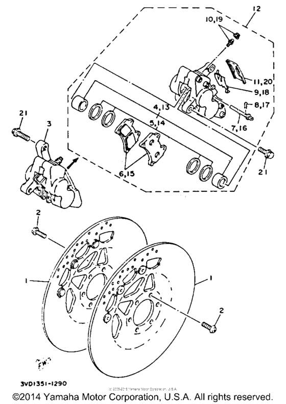 TDM850DC Передний суппорт