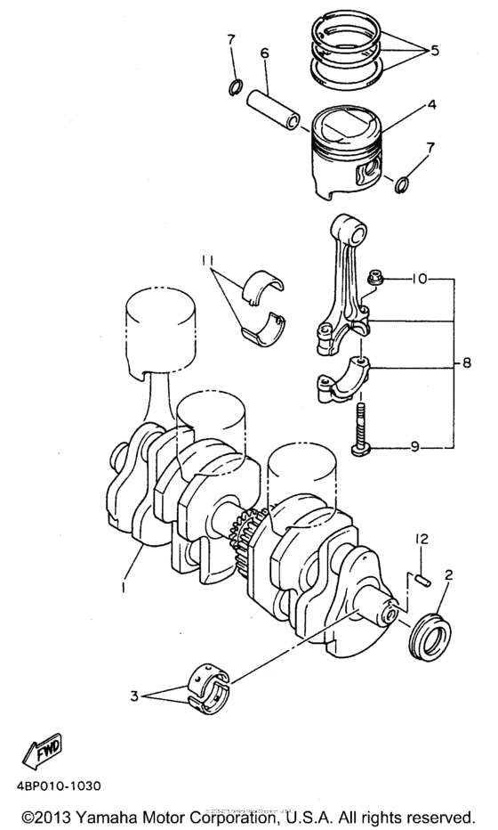 XJ600SHC Коленчатый вал и Поршень