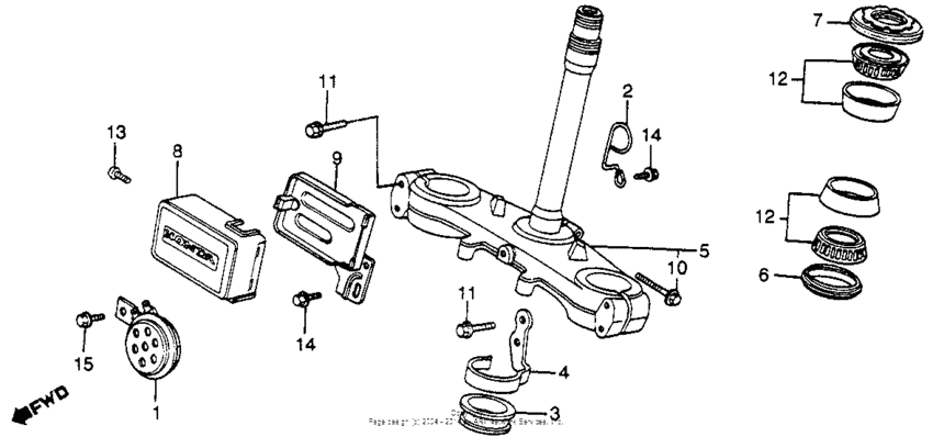 Xl500r steering stem + horn 82