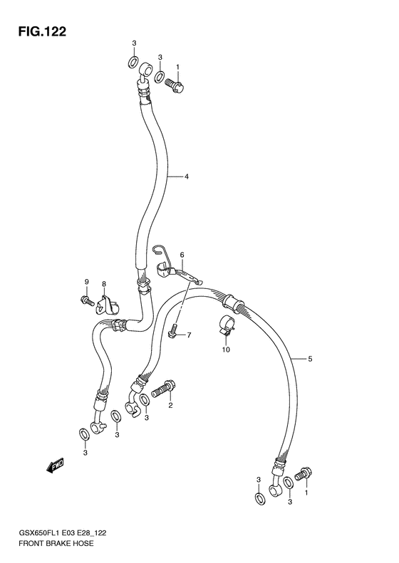GSX650F (ABS) Передние тормозные трубки