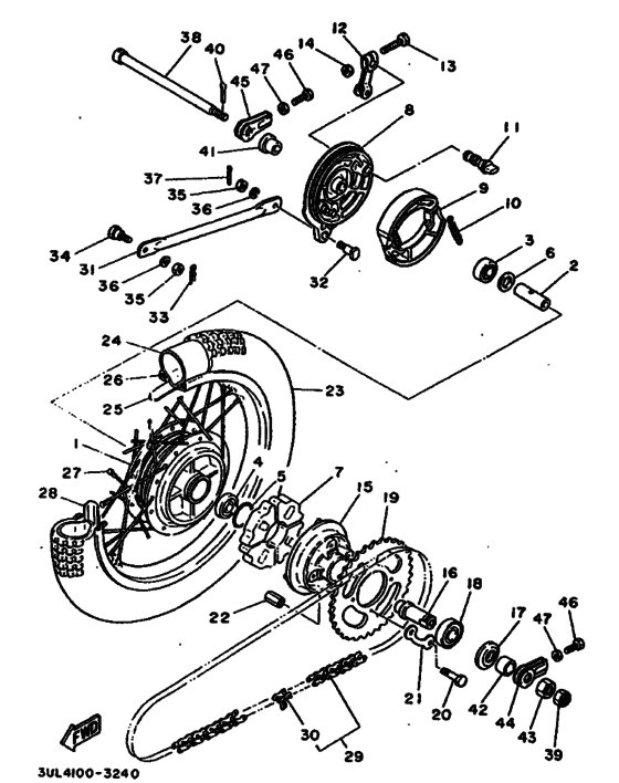 Rear wheel complete assy