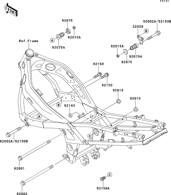 ZX500 Рама ,крепежные детали