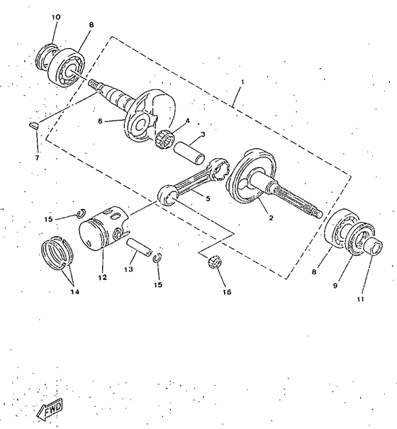 YA50R Коленчатый вал и поршни