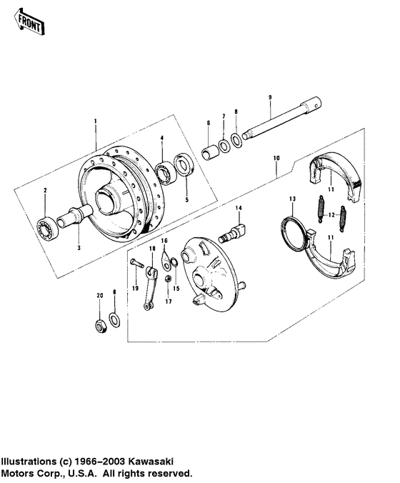 Front hub/brake