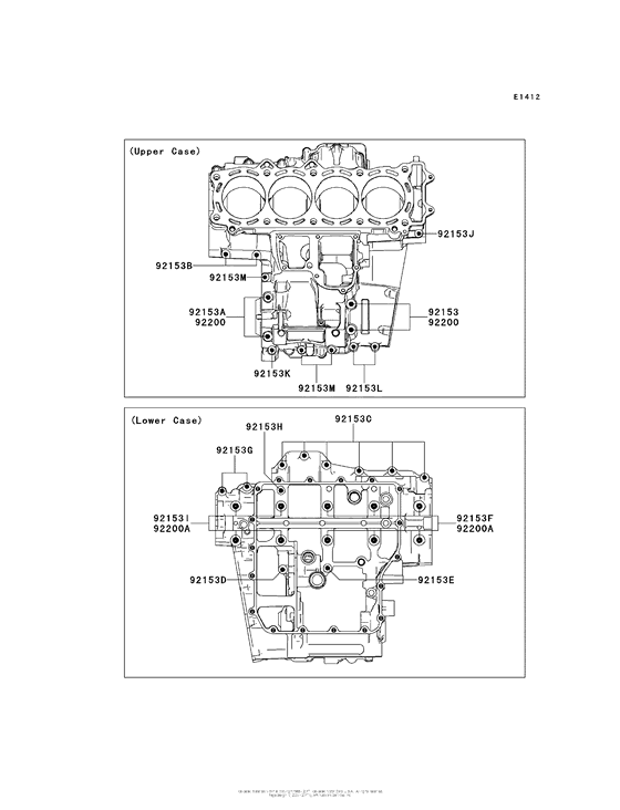 ZX1400 Болты крепления картера