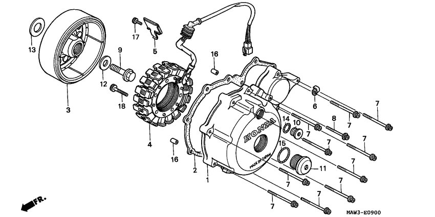 Left crankcase cover/ generator