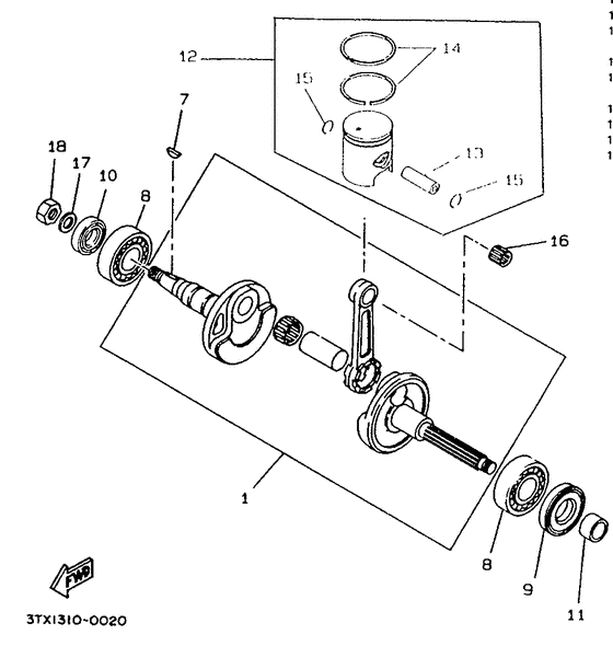 CW50 Коленчатый вал и поршни