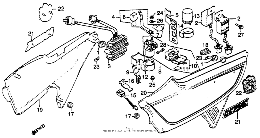 Side cover + spark unit + regulator