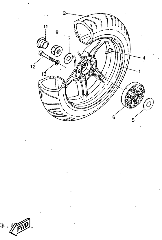 YQ50 Переднее колесо