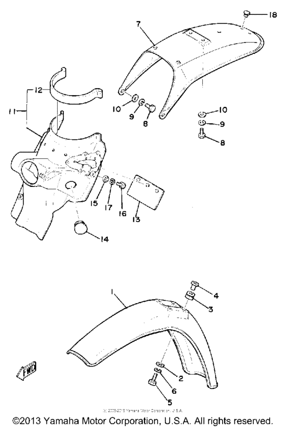 Front fender-rear fender