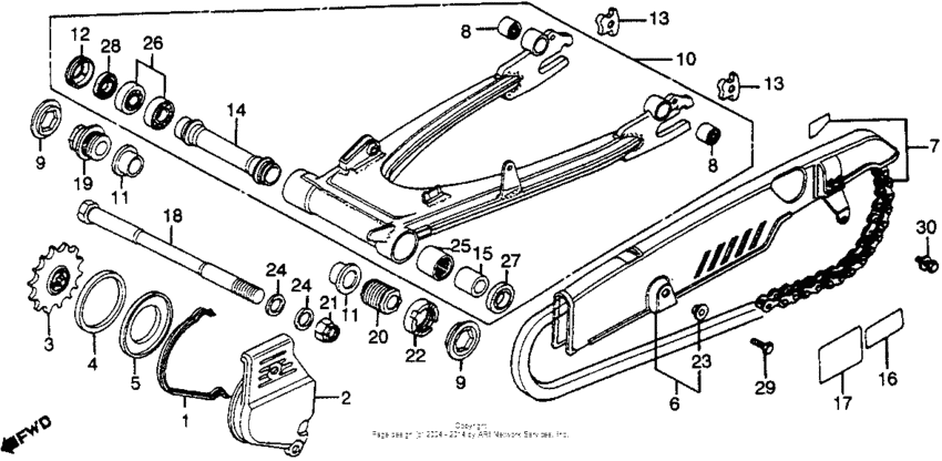 Swingarm + chain case 80