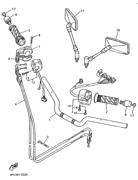 Steering handle. cable