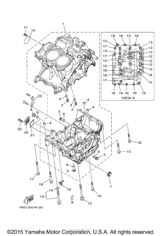 FZ07FR Картер двигателя