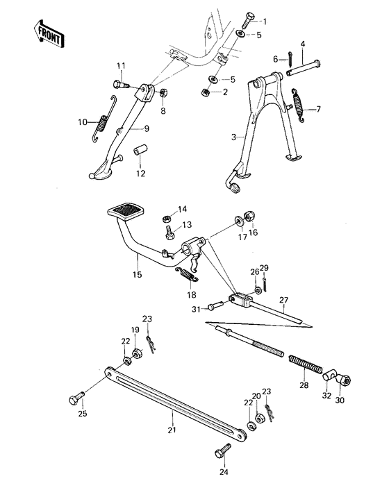 Stands/brake pedal