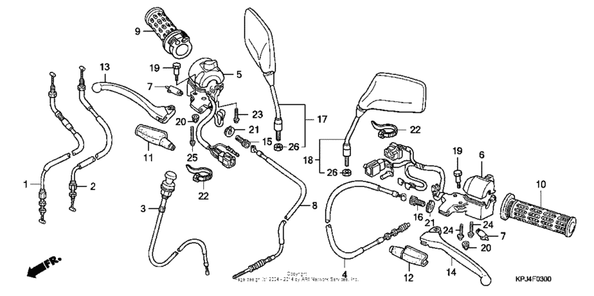 Handle lever + switch + cable