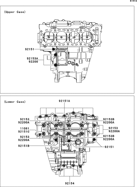 ZX1000 Болты крепления картера