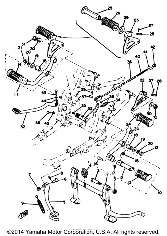Stand footrest brake pedal
