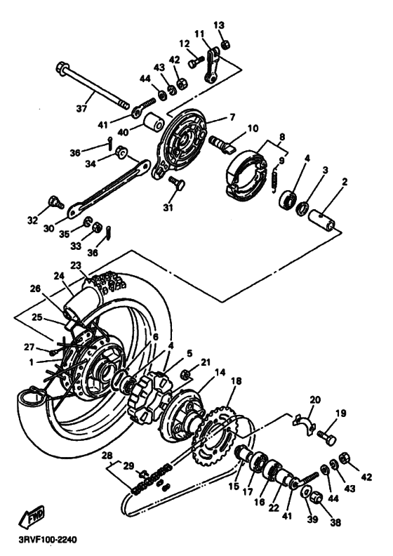 Rear wheel complete assy