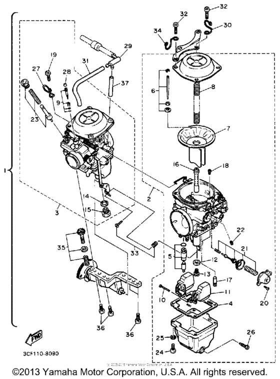 XV1100AC Карбюратор