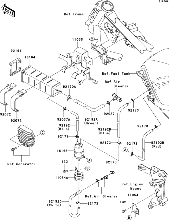 EX250 Топливо испаряющая система (j9f-jafa)