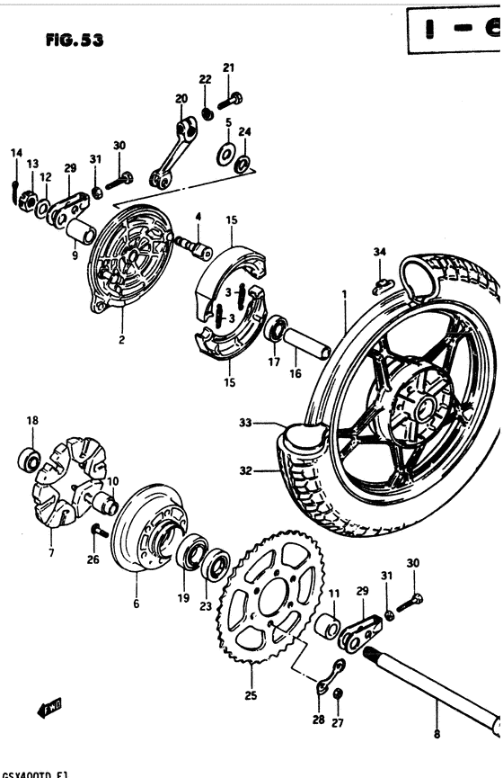 Rear wheel complete assy