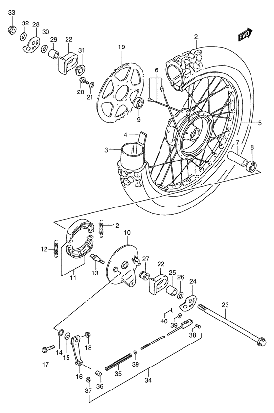 Rear wheel complete assy