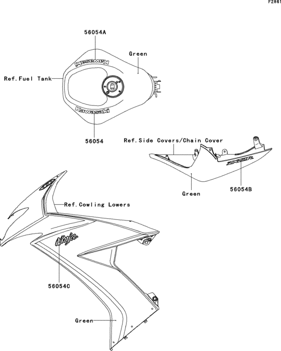 ZX1000 Decals(green)(e8f)