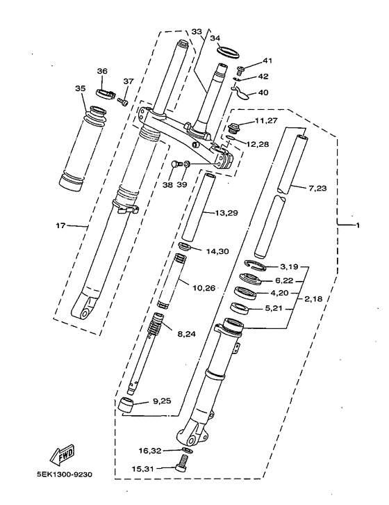 TW125 Передняя вилка