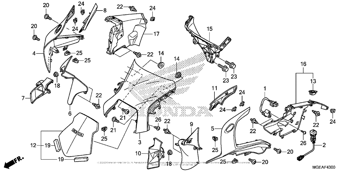 VFR1200F Верхний обтекатель