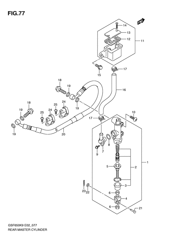 GSF650 Задний тормозной цилиндр