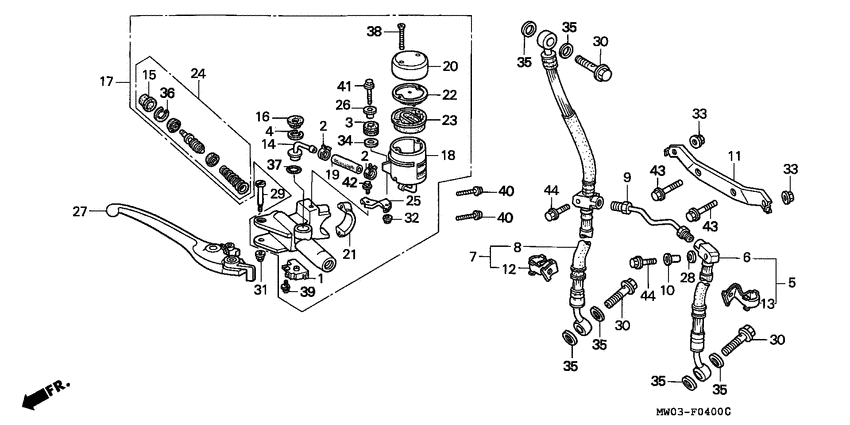 Fr. brake master cylinder