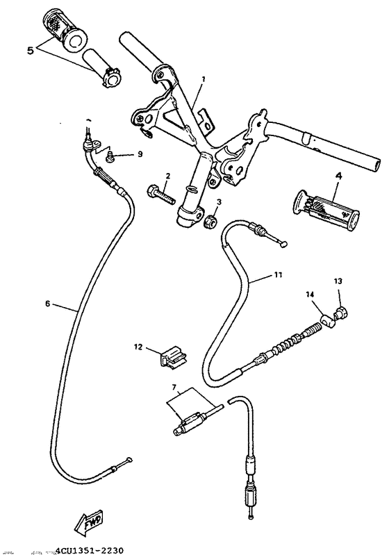 Steering handle. cable