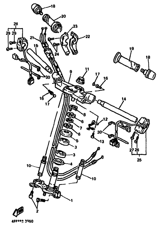 Steering handle. cable