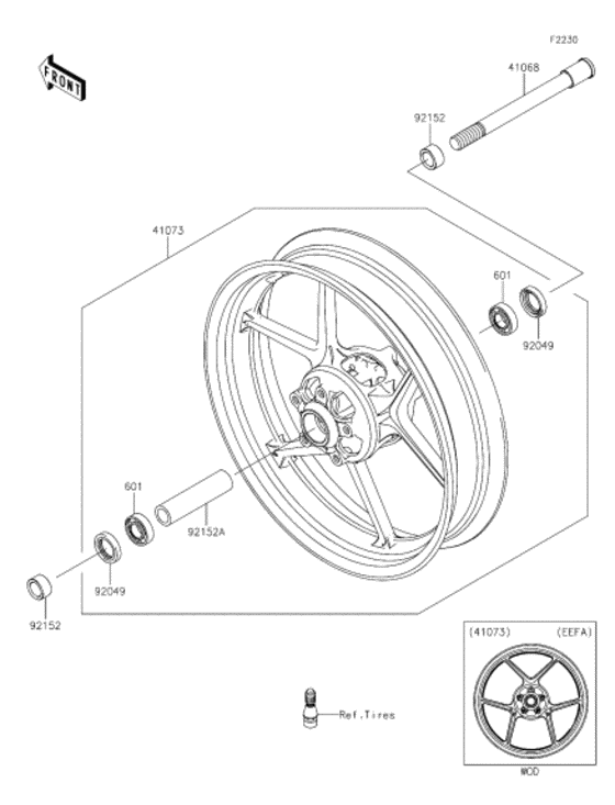EX400 Переднее колесо