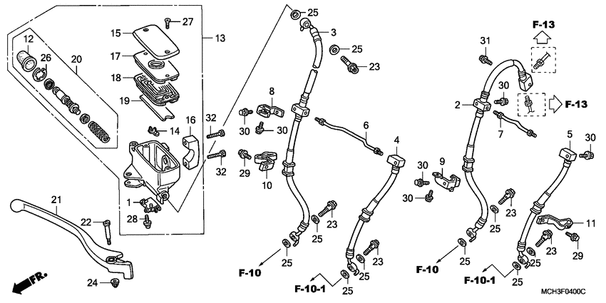 Fr. brake master cylinder