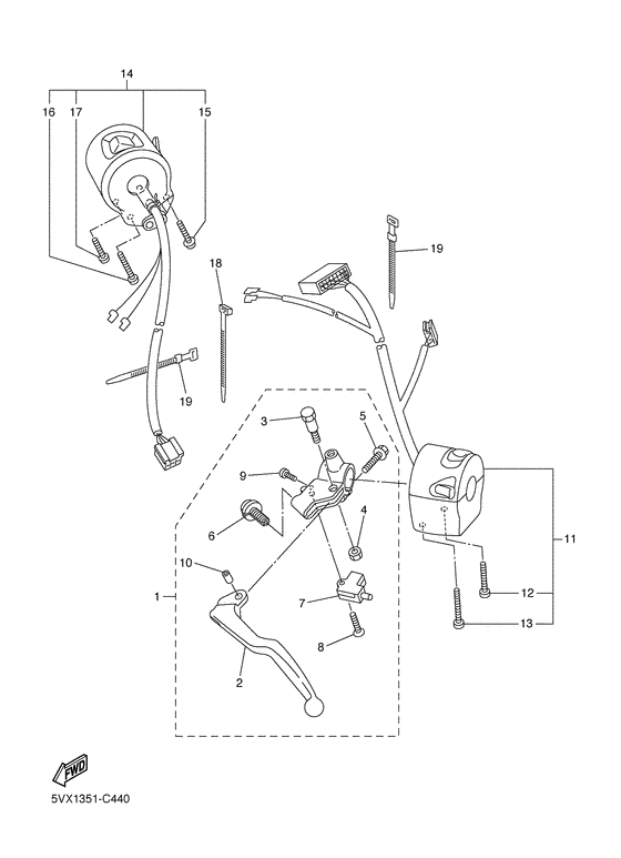 FZ6-S Handle switch & lever