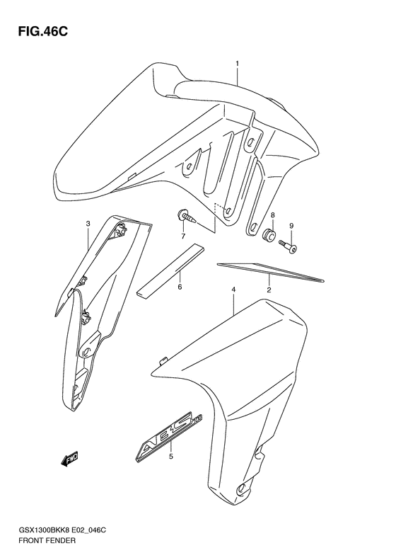 GSX1300BK (ABS) Переднее крыло