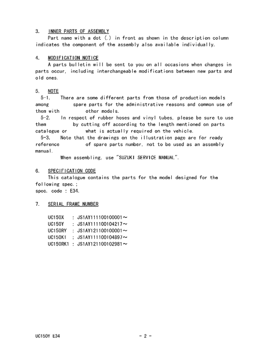 UC150 Catalog preface