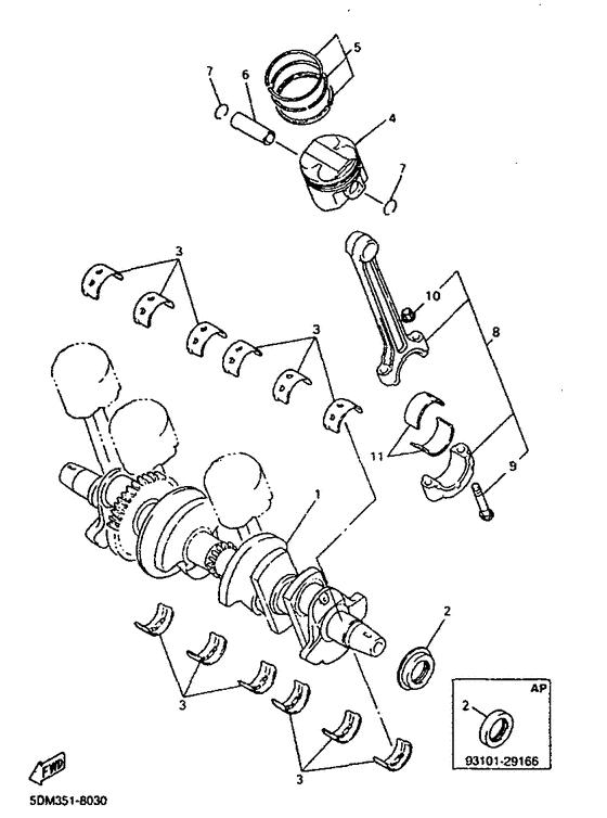 YH50 Коленвал и поршень