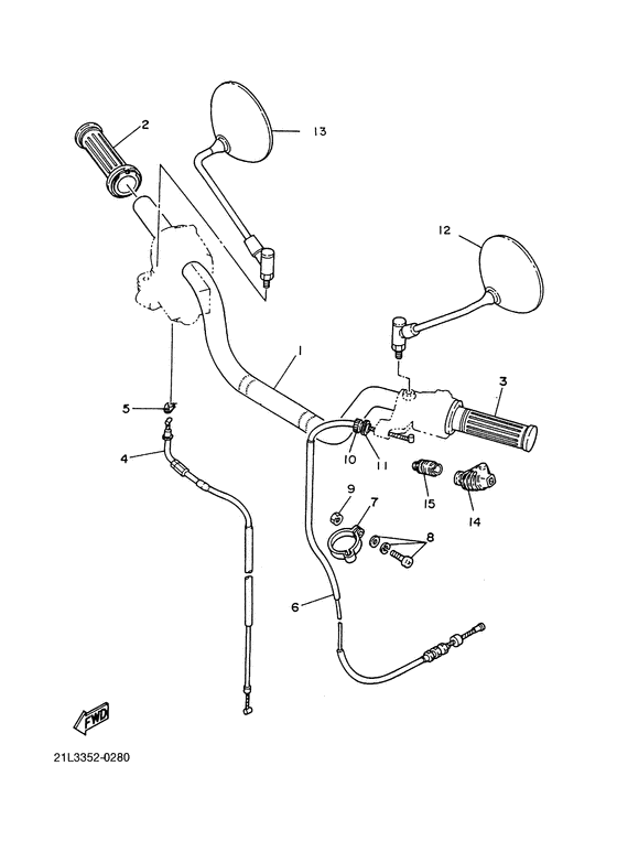 SR250 Manillar. cables